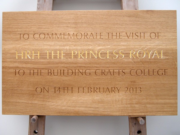 Commemorative Plaque HRH The Princess Royal by The Woodcarving Studio