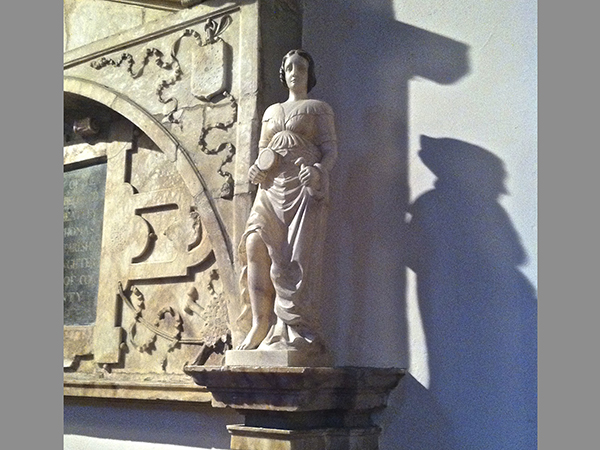 Carved alabaster allegorical figures - Prudence